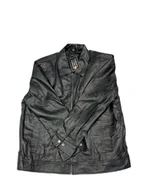 Kurtki męskie - Skórzana kurtka męska czarna REAL LEATHER XXXL - miniaturka - grafika 1