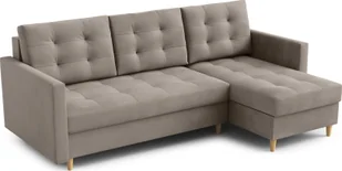 DOMO-HOME Narożnik z funkcją spania DIVO - Elegancki design 224x103cm Wysokiej jakości materiały Idealny do salonu Wszechstronny wybór kolorów Kolor ciemny kremowy Prawo - Narożniki - miniaturka - grafika 1