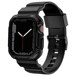 Kingxbar CYF537 2w1 pancerne etui Apple Watch SE, 8, 7, 6, 5, 4, 3, 2, 1 (45, 44, 42 mm) z paskiem czarne - Akcesoria do smartwatchy - miniaturka - grafika 5