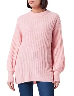 ICHI Ihamara Ls Rib sweter damski, 142307/Cameo Pink, S - Swetry damskie - miniaturka - grafika 1