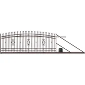 Ogrodzenia - Polbram Brama przesuwna Verona 4x1,6 m prawa brązowa automat - miniaturka - grafika 1