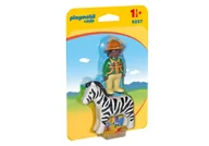 Figurki dla dzieci - Playmobil 1.2.3 9257 Strażnik z zebrą - miniaturka - grafika 1