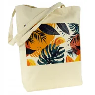 Torby i wózki na zakupy - TORBA bawełniana 220g ecru z nadrukiem MONSTERA do pracy, szkoły na zakupy - miniaturka - grafika 1