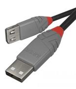Kable USB - LINDY 36704 kabel przedłużający USB 2.0 typu A, antra Line - czarny, 3 m 36704 - miniaturka - grafika 1