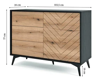 Komoda Fargo z szufladami w jodełkę - Komody - miniaturka - grafika 3