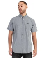 Koszule męskie - Lonsdale Męska koszula z krótkim rękawem wąski krój BRIXWORTH Black/White XL - miniaturka - grafika 1