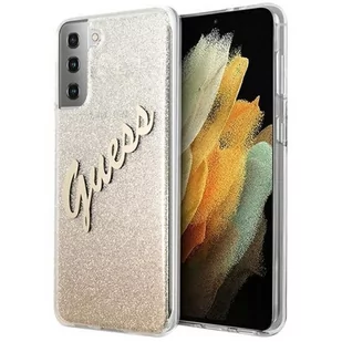 Guess Glitter Gradient Script - Etui Samsung Galaxy S21+ złoty - Etui i futerały do telefonów - miniaturka - grafika 2