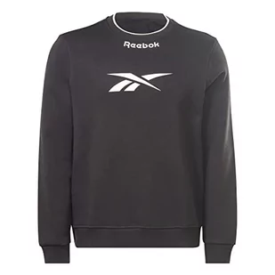 Reebok Męska bluza z kapturem Arch Logo Vector Crew, Czarny, S - Bluzy męskie - miniaturka - grafika 1