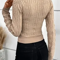 Swetry damskie - TEMU Jesienna i zimowa elegancka koszulka z długim rękawem w kratkę - miniaturka - grafika 1