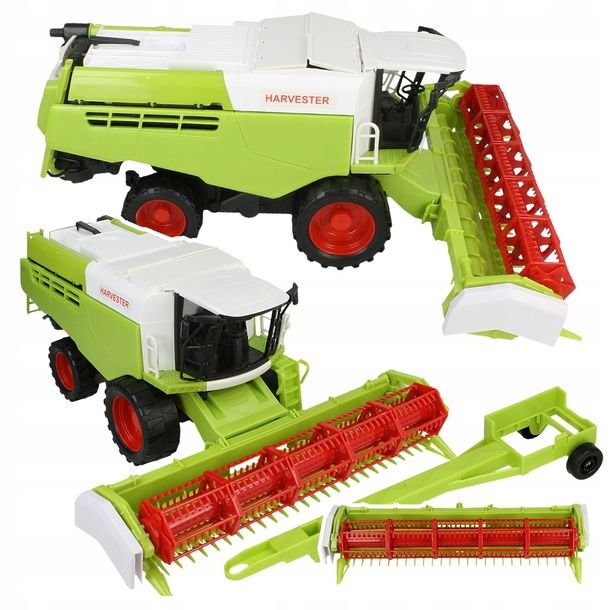 Zabawka Dla Dzieci Kombajn Rolniczy Zbożowy Ruchome Elementy + Przyczepka