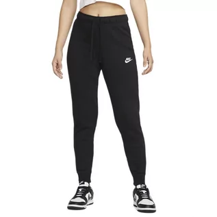 Spodnie sportowe damskie - Spodnie Nike Sportswear Club Fleece DQ5174-010 - czarne - grafika 1