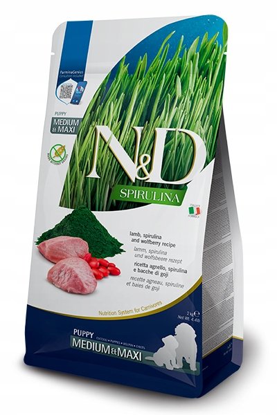 FARMINA N&D Spirulina Lamb Puppy Medium& Maxi 7kg