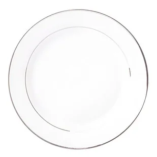 Talerz AMBITION Aura Silver 27 cm Biało-srebrny - Talerze - miniaturka - grafika 1