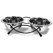 Miski dla psów - Miska Metalowa na stojaku dla psa 2x 0,2L - miniaturka - grafika 1
