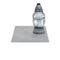 Lampiony i znicze - SZKLANA PODSTAWKA POD ZNICZE Z DEDYKACJĄ 25x25cm Beton 130e - miniaturka - grafika 1