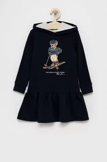 Sukienki - Ralph Lauren Polo Polo Sukienka dziecięca kolor granatowy mini rozkloszowana - grafika 1