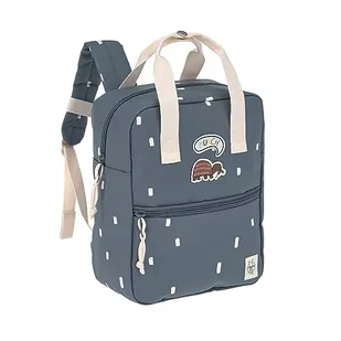 LÄSSIG Plecak dziecięcy z pasem piersiowym, torba do przedszkola, 28 cm, 5,5 litra, 3 lata, mini kwadratowy plecak, Happy Prints, ciemnoniebieski, granatowy, 28 cm, Plecak dziecięcy z paskiem - Torebki damskie - miniaturka - grafika 1
