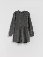 Sukienki i spódniczki dla dziewczynek - Reserved - Kombinezon z metaliczną nitką - ciemnoszary - miniaturka - grafika 1