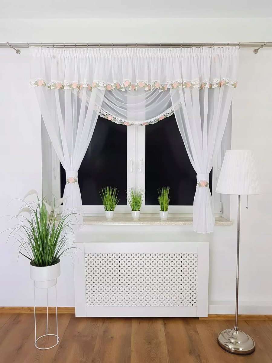 GOTOWA FIRANA Z WOALU FIRANA Z LAMBREKINEM 400X160 FIRANKI DO SALONU