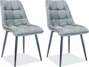 Signal Zestaw 2 krzeseł CHIC VELVET szare aksamitne - Krzesła - miniaturka - grafika 1