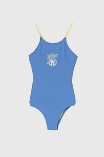 Stroje kąpielowe dla dziewczynek - Tommy Hilfiger jednoczęściowy strój kąpielowy dziecięcy kolor niebieski - grafika 1