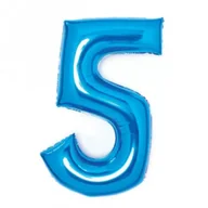 Balony i akcesoria - Amscan Balon foliowy cyfra 5 niebieska 52x66cm - miniaturka - grafika 1