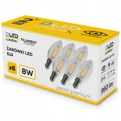 Żarówki LED - 6x Żarówka E14 Led Filament Edison Ozdobna Świeczka 960lm 8W Neutralna - miniaturka - grafika 1