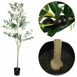 DRZEWKO OLIWNE SZTUCZNE 180cm drzewo duże oliwka roślina do salonu jak żywa - Sztuczne kwiaty - miniaturka - grafika 1