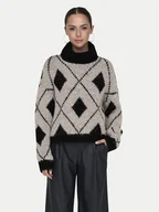 Swetry damskie - JDY Golf Zoey 15330718 Beżowy Loose Fit - miniaturka - grafika 1