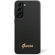 Etui i futerały do telefonów - Guess GUHCS23SSLSMK S23 S911 czarny/black hardcase Silicone Vintage Gold Logo - miniaturka - grafika 1