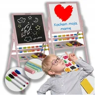 Tablice i flipcharty - TABLICA EDUKACYJNA MAGNETYCZNA KREDOWA DWUSTRONNA + KOMPLET AKCESORIÓW - miniaturka - grafika 1