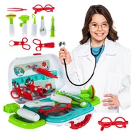 Zabawy w naśladowanie dorosłych - Duży Zestaw Lekarski Mały Lekarz Doktor W Walizce U153 - miniaturka - grafika 1