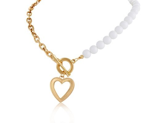 Colibra Pozłacany naszyjnik z sercem (C24/LAT/36AU) Walentynki