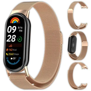 Bransoleta pasek opaska Milanese Vanfone ze stali nierdzewnej do Xiaomi Mi Smart Band 8/9, różowe złoto - Akcesoria do smartwatchy - miniaturka - grafika 1