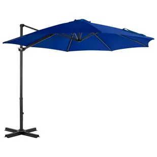 vidaXL Parasol wiszący na aluminiowym słupku lazurowy 300 cm 46989 - Parasole ogrodowe - miniaturka - grafika 2