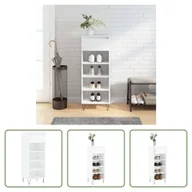 Szafki na buty - The Living Store Szafka na buty biały wysoki połysk 40x36x105 cm materiał drewnopochodny - miniaturka - grafika 1