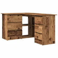 Biurka - vidaXL Biurko narożne, stare drewno, 145x100x76 cm - miniaturka - grafika 1