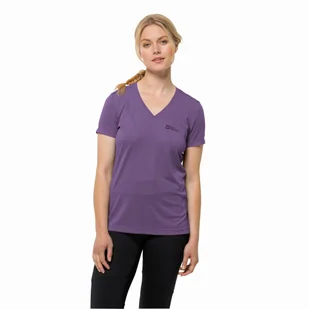 T-shirt damski Jack Wolfskin CROSSTRAIL T WOMEN ultraviolet - XXL - Koszulki i topy damskie - miniaturka - grafika 1