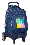 Plecaki - Safta BENETTON COOL Duży plecak na kółkach, Compact Evolution, zdejmowany, idealny dla dzieci w różnym wieku, wygodny i wszechstronny, jakość i wytrzymałość, 33 x 22 x 45 cm, granatowy, Granatowy, - miniaturka - grafika 1
