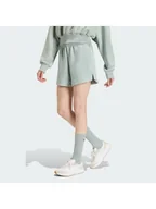 Spodenki damskie - adidas Szorty sportowe Soft Lux KA6996 Zielony Loose Fit - miniaturka - grafika 1