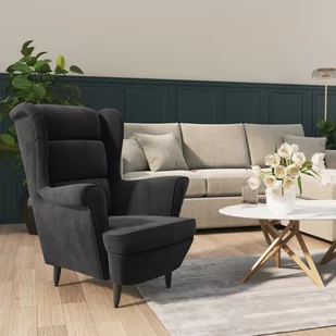 vidaXL Lumarko Fotel ciemnoszary, aksamitny 324060 - Fotele - miniaturka - grafika 1
