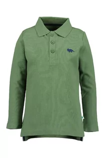 Bluzki dla chłopców - Zielona bawełniana bluzka chłopięca z kołnierzykiem - grafika 1