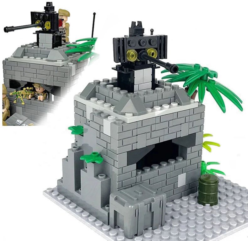 BUNKIER 1640 - baza klocki konstrukcyjne wojsko płytka broń figurki bronie