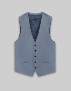 kamizelka do zestawu olmedo błękit slim fit - Kamizelki męskie - miniaturka - grafika 1