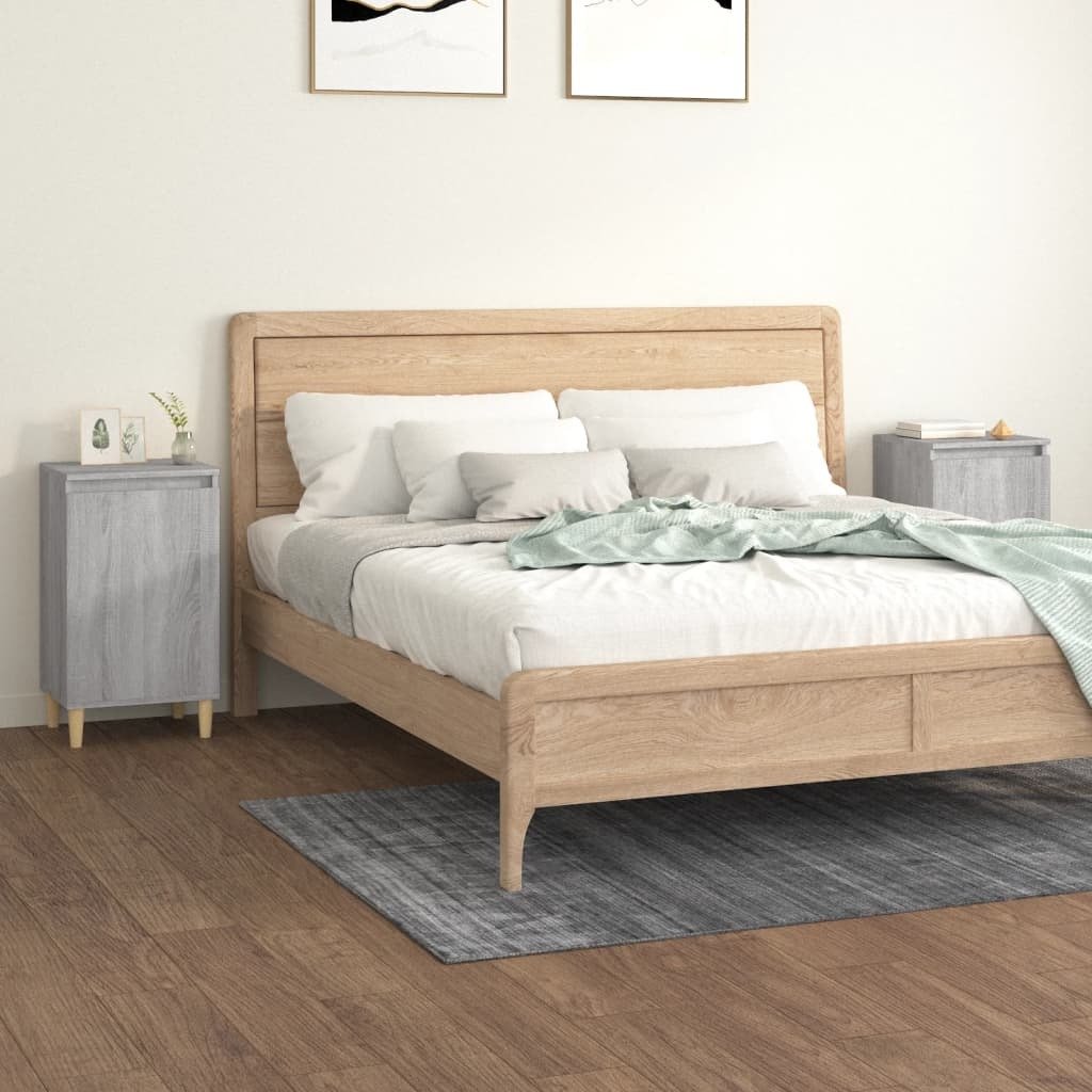 Szafki nocne 2 szt. Szara Sonoma 40x35x70 cm Materiał drewnopochodny