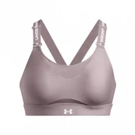 Bielizna sportowa damska - Biustonosz treningowy Under Armour UA Infinity High 2.0 Bra - beżowy - UNDER ARMOUR - miniaturka - grafika 1