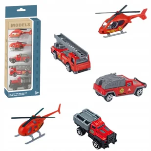Zestaw pojazdów strażackich resoraki helikopter autka dla dzieci 6136S - Samoloty i helikoptery - miniaturka - grafika 1