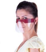 Przyłbice ochronne - Przyłbica mini maska ochronna na usta i nos wielokrotnego użytku uniwersalna bordowa - miniaturka - grafika 1