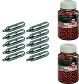 Osprzęt do wiatrówek - Zestaw 10+2 Nabój kapsuła CO2 Borner 12 gr + Śrut 4,46 mm Borner Premium Gold 1500szt - miniaturka - grafika 1