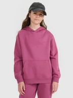 Bluzy dla dziewczynek - 4F Bluza dresowa nierozpinana z kapturem dziewczęca - fioletowa 122 (6-7 lat) - miniaturka - grafika 1